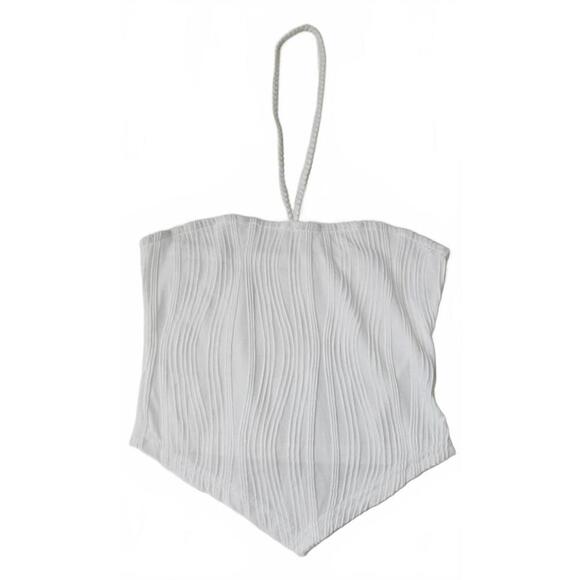 White Textured Women's Crop Top NWOT Size Small‎ - Picture 6 of 8